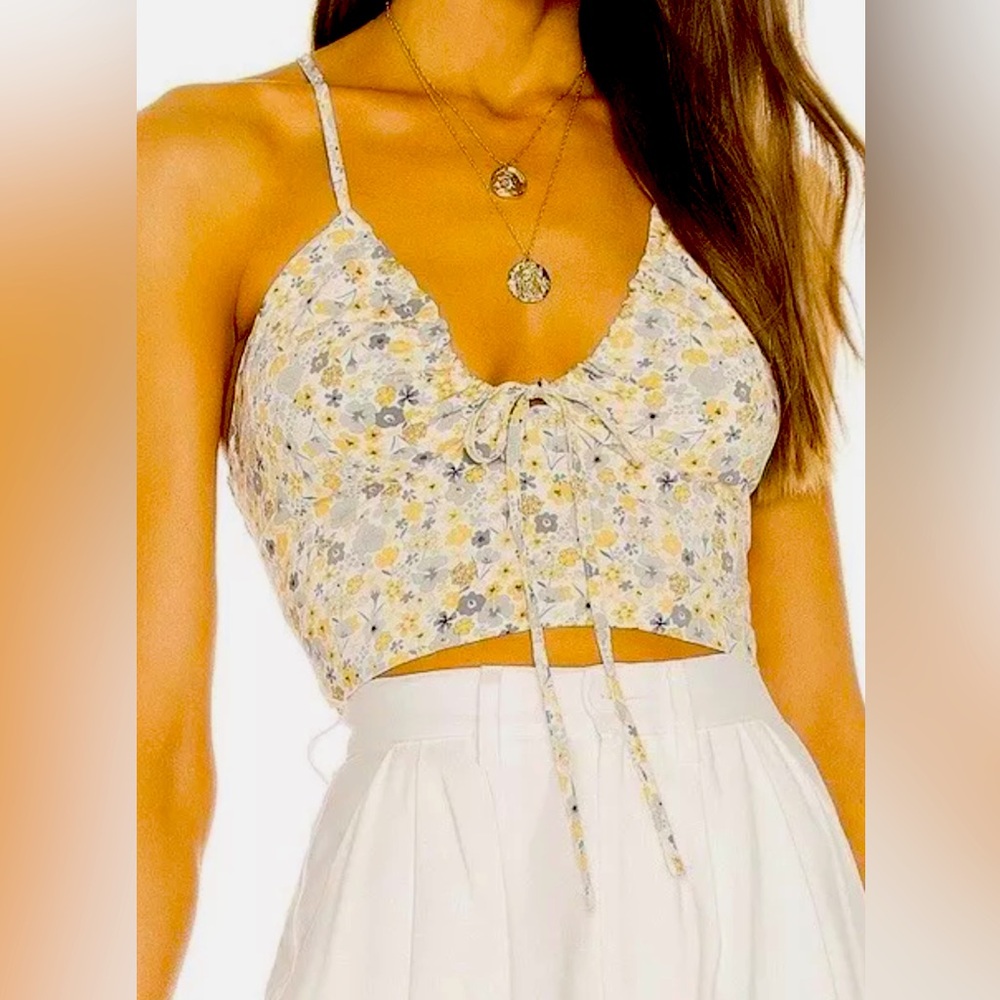 Bardot Sleeveless Floral Cropped Top Size XS NWT